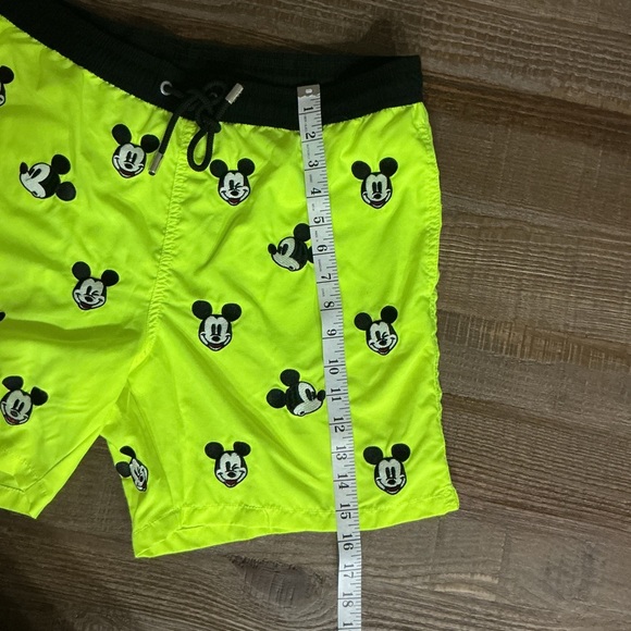 MC2 Saint Barth Men’s Mickey Mouse Embroidered Swim Shorts In Florescent Yellow - Picture 6 of 9